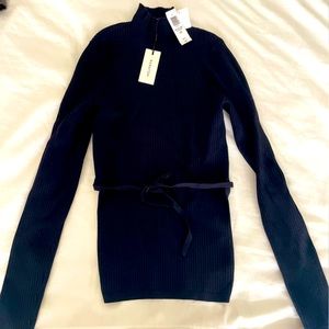 Aritzia sculpt knit sweater with tie